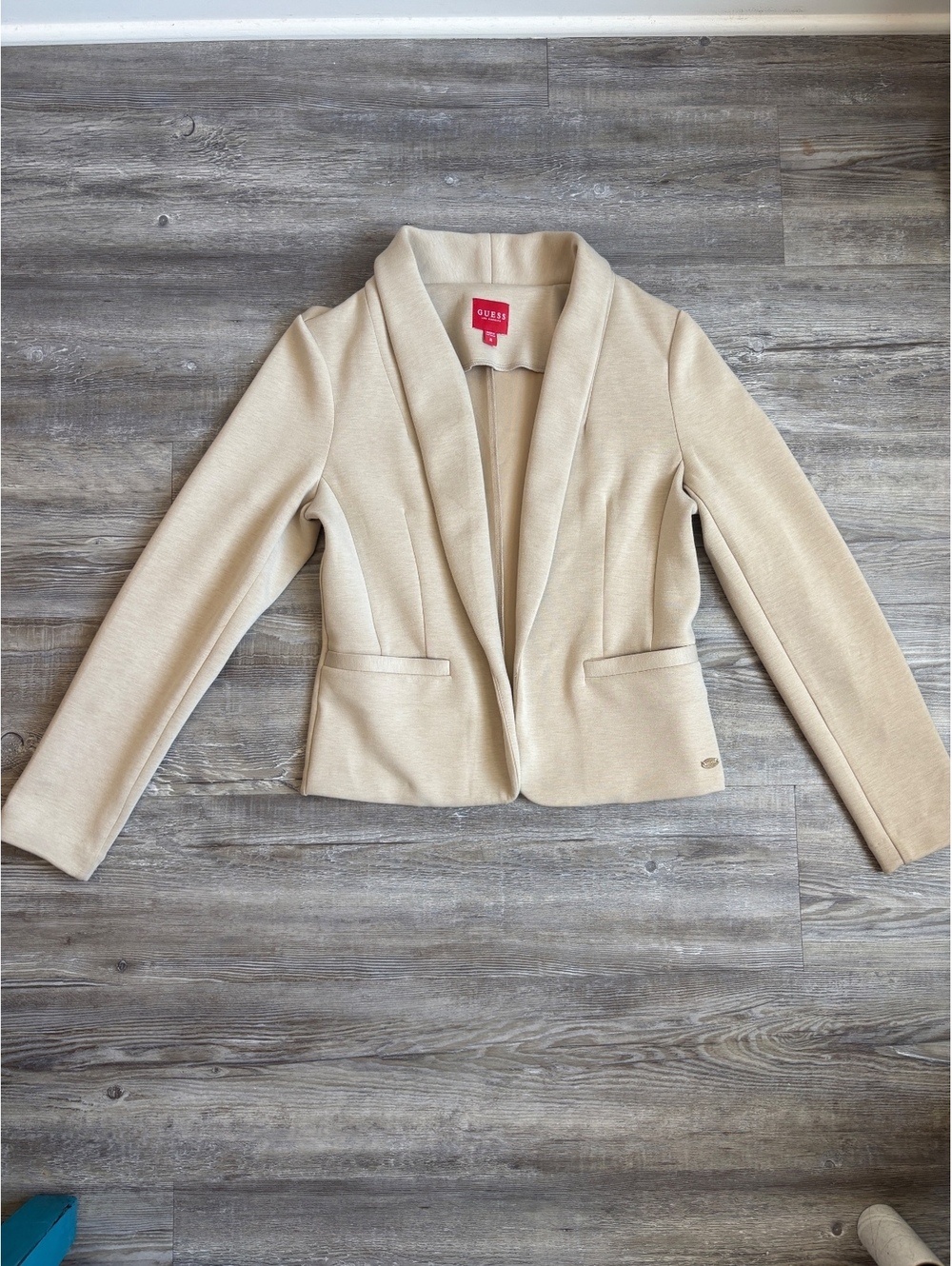 GUESS Los Angeles Women’s Beige Open Front Blazer Jacket – Size Medium